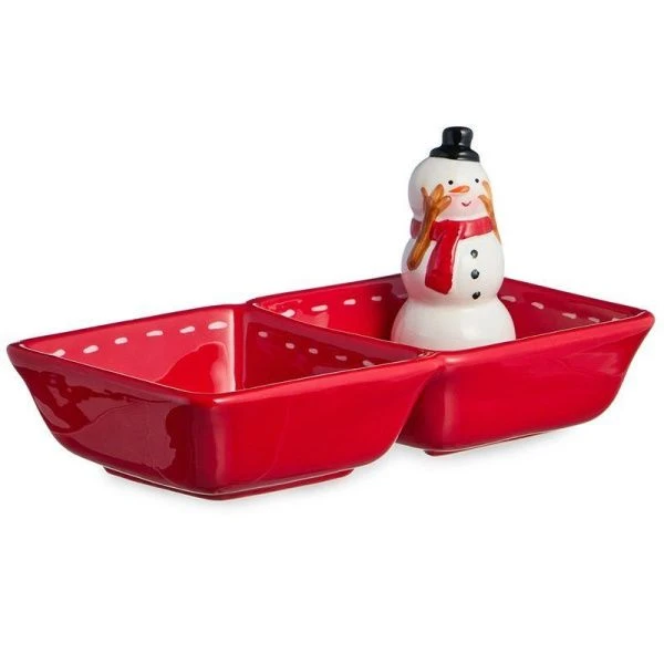 Менажница 2 секции 22*11*10,5см керамика Christmas Gift (18)