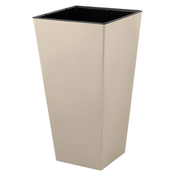 Горшок для цветов 19,4л 250*250*470мм пластик London Cube калифорнийский миндаль c дренаж.вставкой