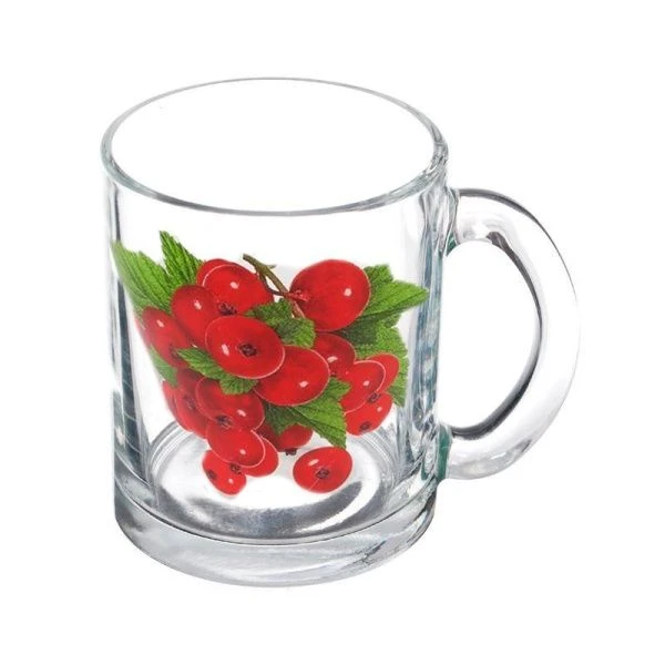 Кружка 320мл стекло Чайная КРАСНАЯ СМОРОДИНА 04с1208 (24)