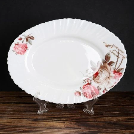Блюдо 30см стеклокерамика ЧАЙНАЯ РОЗА овальное LHYP-120XN (6916) (24)