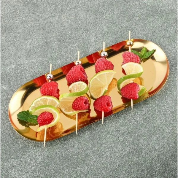 Шпажки для канапе 100шт бамбук/пластик Бусинки микс PATERRA (15)