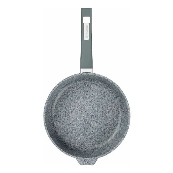 Сковорода 22см алюминий АП PREMIUM GREY с несъемной ручкой стекл.крышка (10)