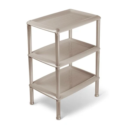 Этажерка прямая 3 секции 440*310*637мм пластик ДЖЕТА коричнево-серая (4)