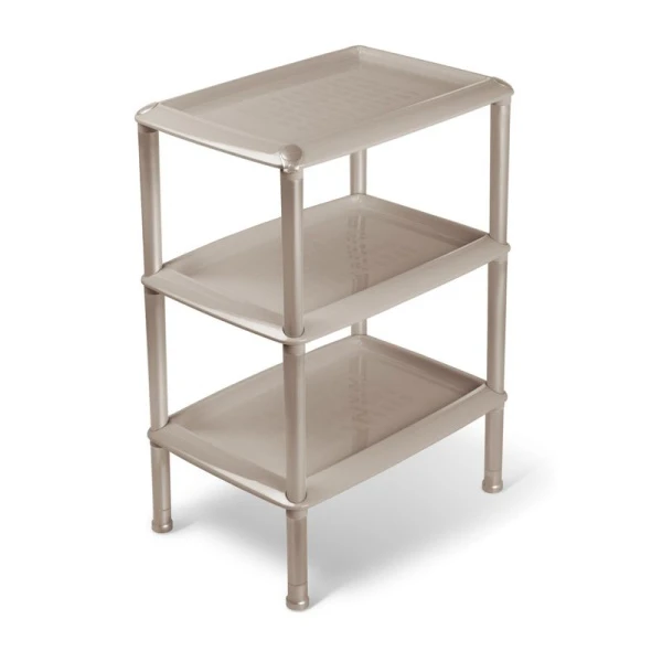 Этажерка прямая 3 секции 440*310*637мм пластик ДЖЕТА коричнево-серая (4)