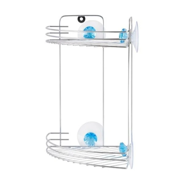 Полка угловая 2 ярусная 19*19*29см хром Бриллиант синий W2672 (12)