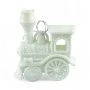 Игрушка новогодняя на елку ПАРОВОЗ 9*7см пластик белая OSHR21-536/JC-16463 (1200)
