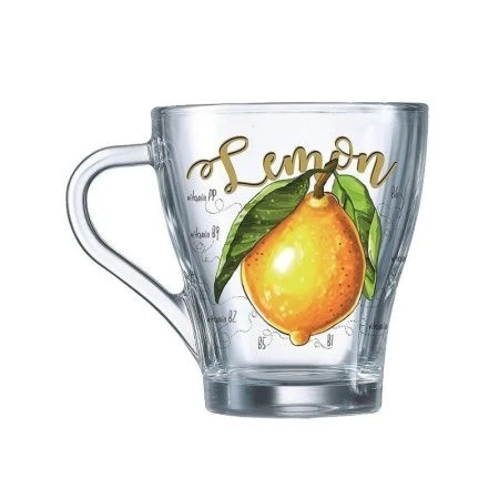 Кружка 250мл стекло Грация ПОЛЕЗНЫЙ ЛИМОН (20)