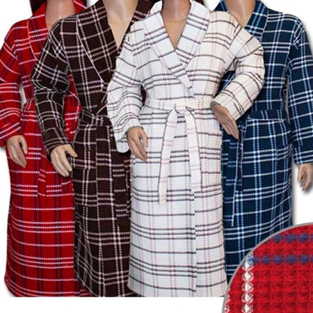 яяяХалат вафельный Клетка р-р 50 арт. Х-29