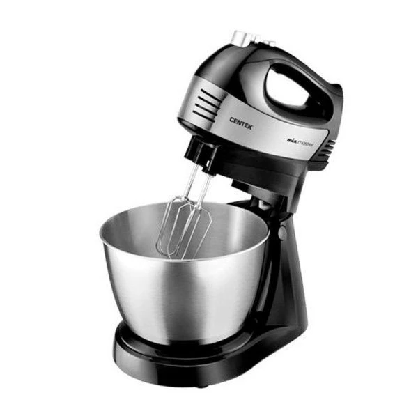 Миксер нерж.сталь/пластик Centek CT-1124 черный/стальной 600Вт, 5 скоростей+турбо, чаша 3л (4)