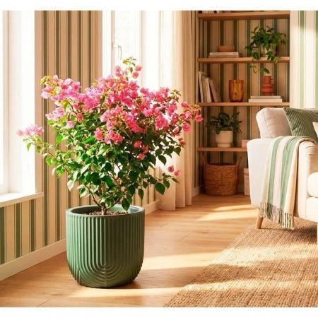 Кашпо 7,8л 280мм пластик РАМОНА со вставкой нефритовый (1)