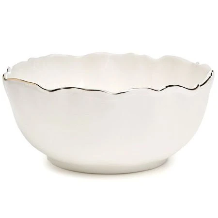 Салатники набор 2шт 600мл 5*6см фарфор Charm с золотой отводкой (18)