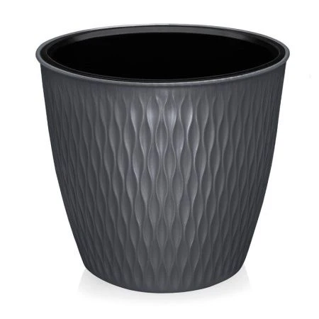 Кашпо 2,3л пластик Kerama графитовый (36)