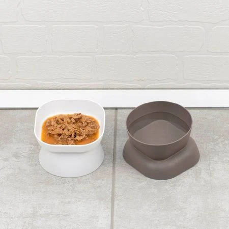 Миска для животных 200мл пластик КВАДРО французcкий серый (12)