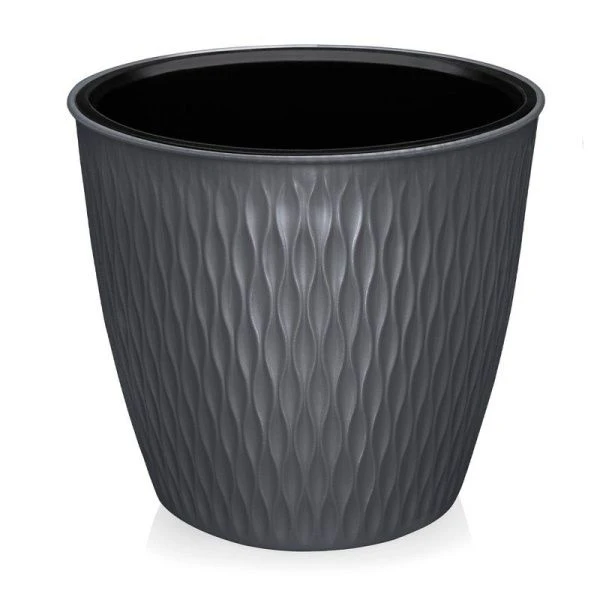 Кашпо 2,3л пластик Kerama графитовый (36)