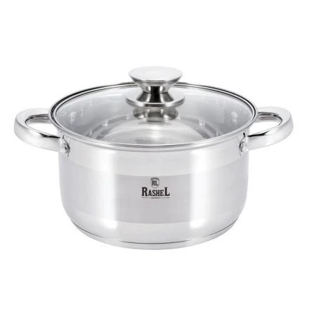 Кастрюля 6л нерж.сталь БЕРТА со стекл.крышкой 24*14см (4)