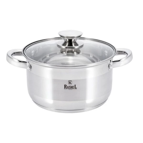 Кастрюля 6л нерж.сталь БЕРТА со стекл.крышкой 24*14см (4)