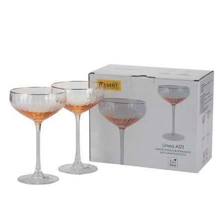 Бокалы-креманки для шампанского набор 2шт 310мл стекло ASTI 81-504 (12)