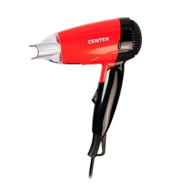 Фен 1200Вт Centek CT-2230 RBL красн/черн, 2 скорости и температуры нагрева, складная ручка