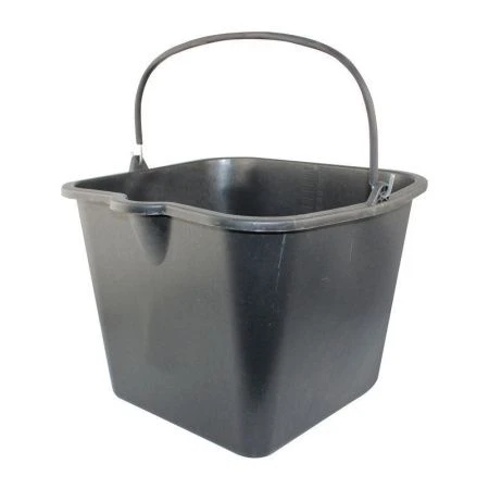 Ведро 20л 33*33*27см пластик строительное черное квадратное (1)