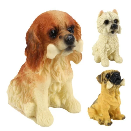 Фигурка Щенки с костью 12х8см 4 вида (144)