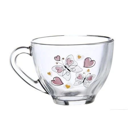 Кружка 200мл стекло Космос БАБОЧКИ С СЕРДЕЧКАМИ (24)