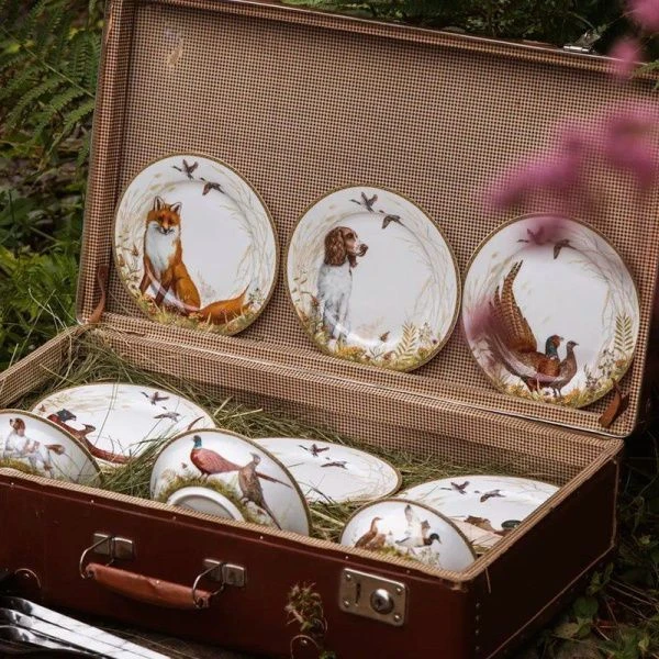 Тарелка мелкая 20,5см фарфор ОХОТА десертная (24)