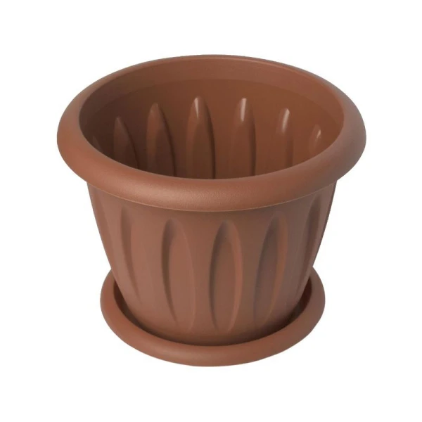 Горшок цветочный 6,4л d27см пластик ФЕЛИЦИЯ терракот с поддоном С105Т (8)