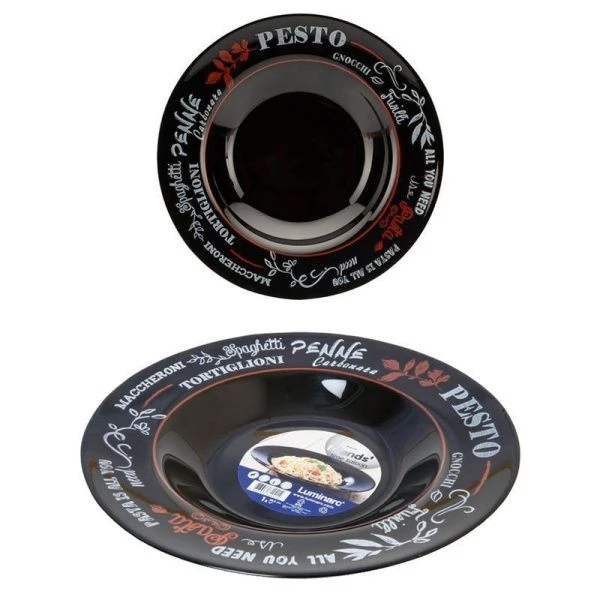 Тарелка глубокая для пасты 29см стеклокерамика ФРЕНДС ТАЙМ БЛЭК Н2173 (12)