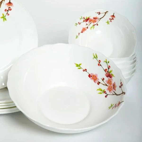 Столовый набор 19пр стеклокерамика САКУРА резной край (2)