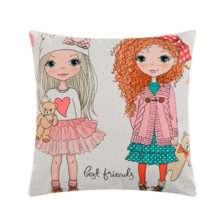 Наволочка декоративная 40*40см велюр Девичьи истории Лучшие друзья