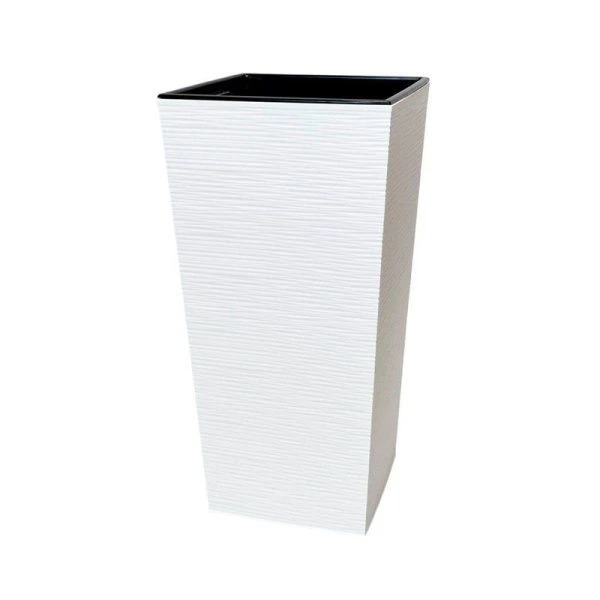 Горшок цветочный 45л 30,5*62см пластик ФИНЕЗИЯ ДЖУТ с вкладкой 19л белый (1)