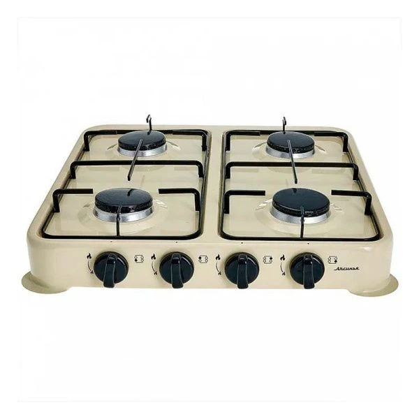 Плитка газовая металл АКСИНЬЯ КС-108 четырехконфорочная, бежевый (3)