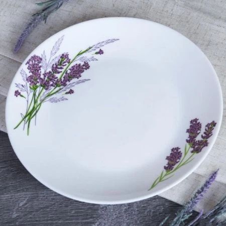 Тарелка мелкая 19см стеклокерамика БУКЕТ ЛАВАНДЫ десертная YGP-75 (7131-2) (6/72)
