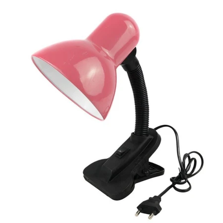 Лампа-прищепка с выключателем металл/пластик розовая 49см  (60)