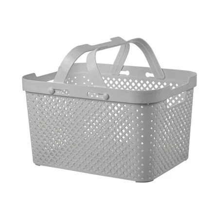 Корзина для хранения 15л 350*270*203мм пластик STOCKHOLM серый шторм с ручками (5)