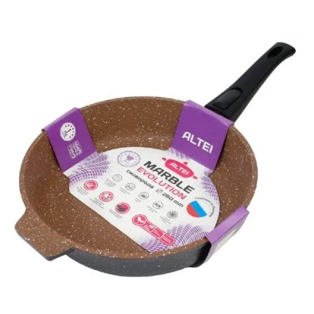 Сковорода 26см алюминий АП Marble evolution brown со съемной ручкой