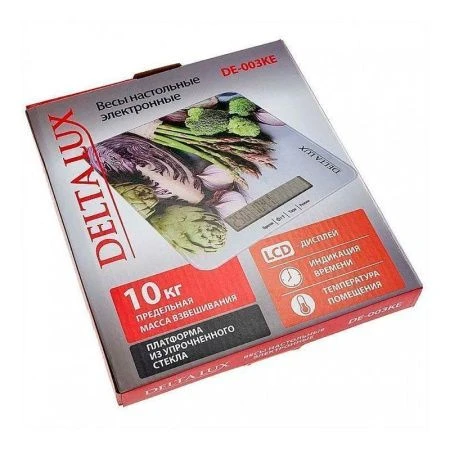 Весы кухонные электронные стекло 10кг DELTA LUX  DE-003KE Витаминный микс (12)