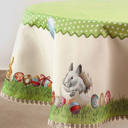 Скатерть пасхальная 165см гобелен КРОЛИК горошек 03397 Скатерть пасхальная 165см гобелен КРОЛИК горошек 03397