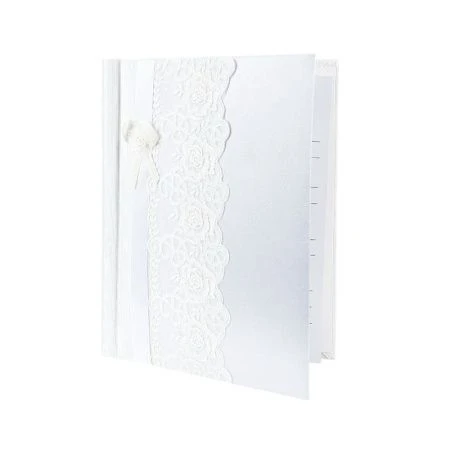 Свадебная книга для записи пожеланий бумага Кружева 16листов 21*27*2см с декор. стразами подар.уп.
