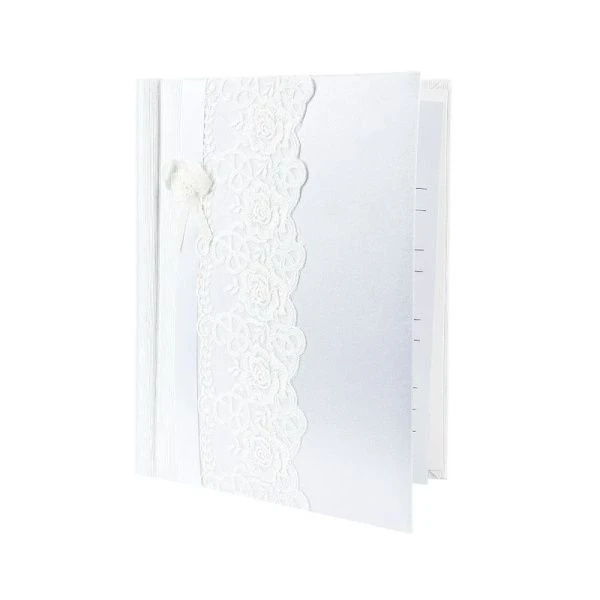 Свадебная книга для записи пожеланий бумага Кружева 16листов 21*27*2см с декор. стразами подар.уп.