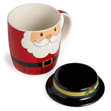 Кружка 355мл фарфор Winter Story Санта с крышкой (36)