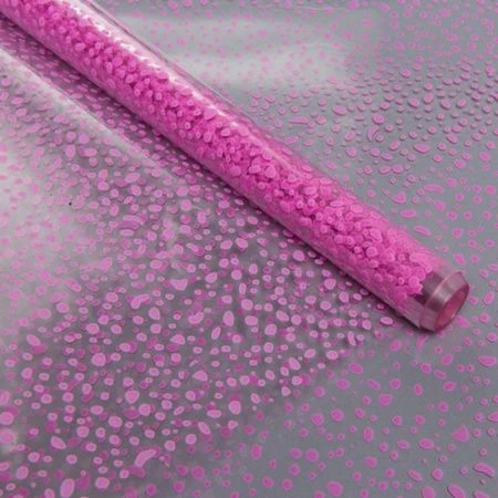 Пленка в рулоне прозрачная полипропилен Мошка розовая 70см*7,8м (10)