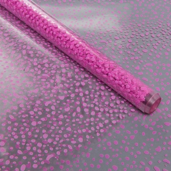 Пленка в рулоне прозрачная полипропилен Мошка розовая 70см*7,8м (10)