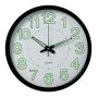 Часы настенные 30см пластик РУБИН Светящиеся черный (10)