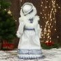Фигурка новогодняя Снегурочка в узорчатой шубе двигается 19*40см