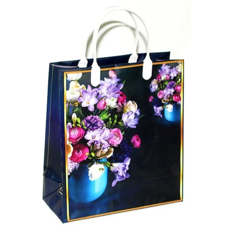 Пакет с пластиковой ручкой 23*25*10см Комплименты 01/094 мал. (20/200)