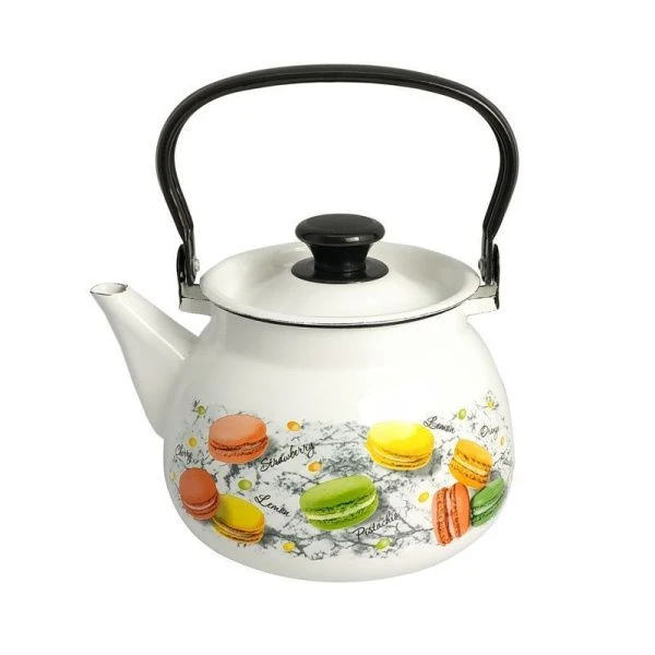 Чайник 3л эмаль ЦВЕТОЧНОЕ ЦВЕТЕНИЕ белый с рис. сферический 42104-122/6-У (4)