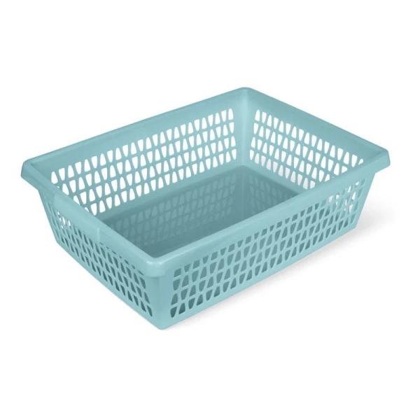Корзина 38*28*11см пластик ВЕЛЕТТА бирюзовая прямоугольная С714БИР (16)