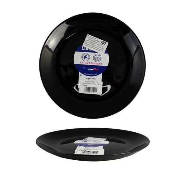 Тарелка мелкая 19см стеклокерамика ДИВАЛИ ЧЕРН десертная Р0789 (24)