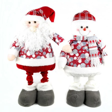 Фигурка новогодняя Серая серия СНЕГОВИК / ДЕД МОРОЗ с удлиняющимися ногами 45-87см (2 вида) EL005AB JC-5474